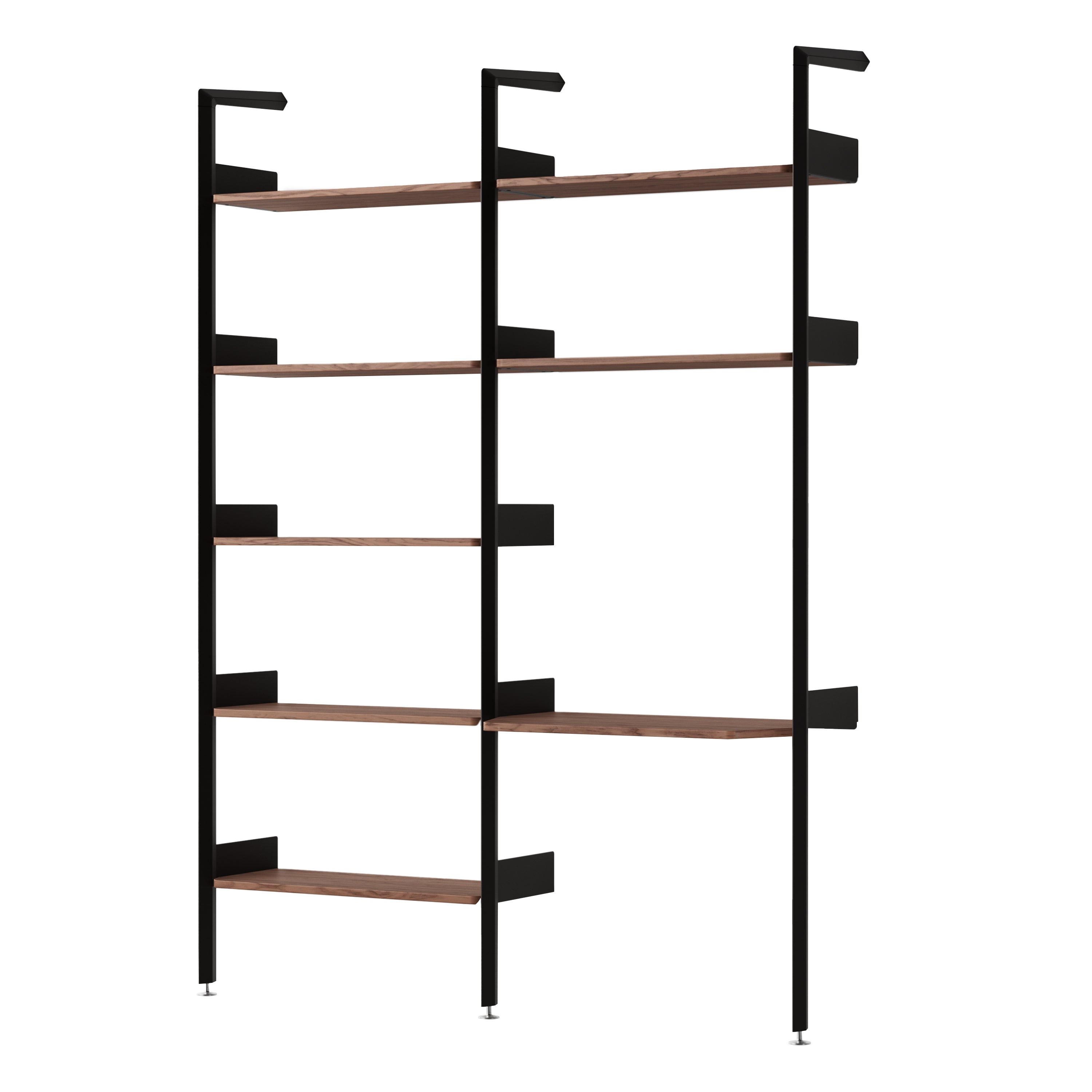 Rombe Modular Shelving: Configuration B + Lacquered Walnut