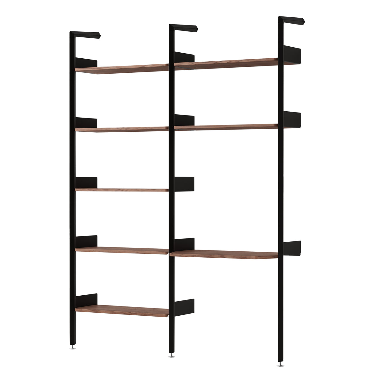 Rombe Modular Shelving: Configuration B + Lacquered Walnut