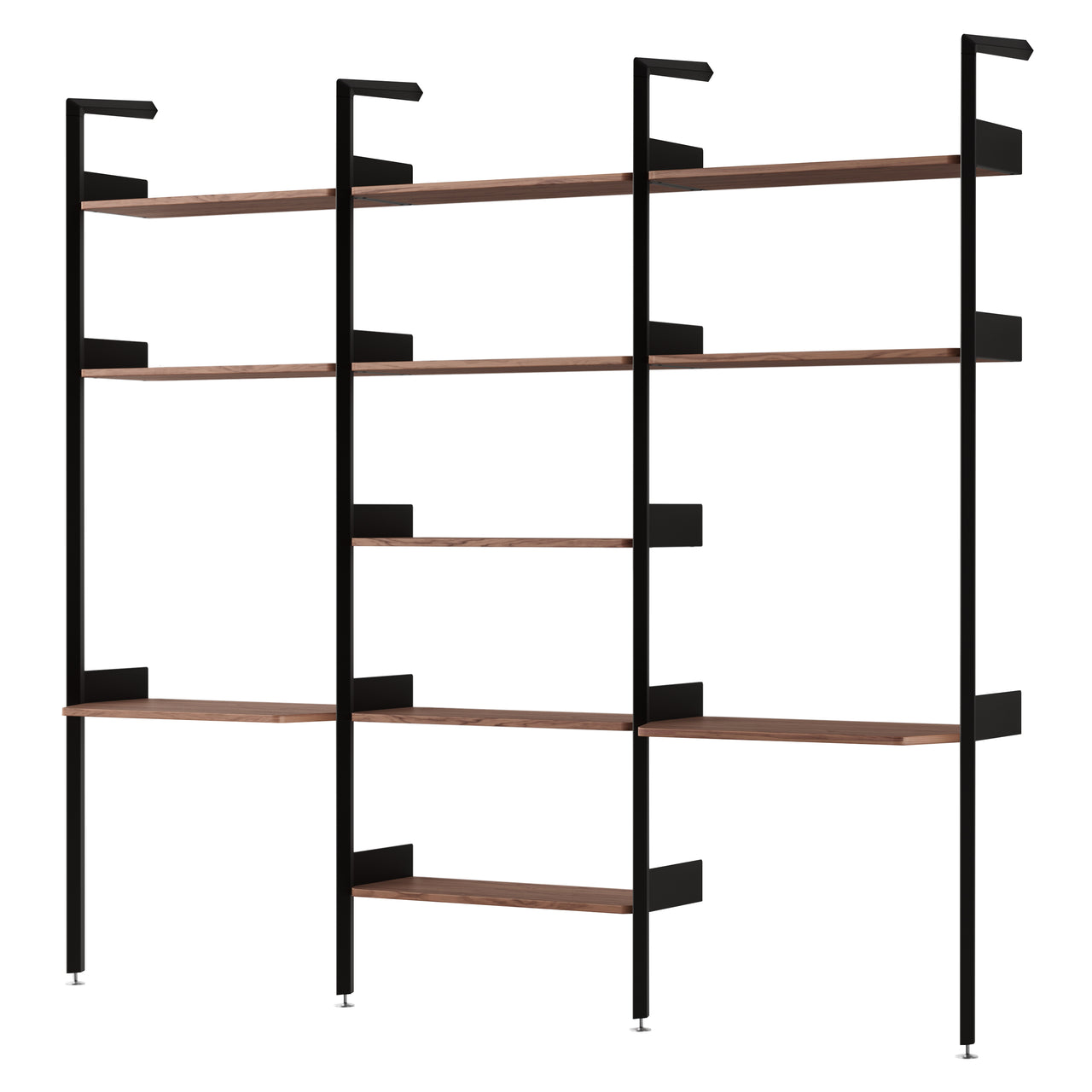 Rombe Modular Shelving: Configuration I + Lacquered Walnut