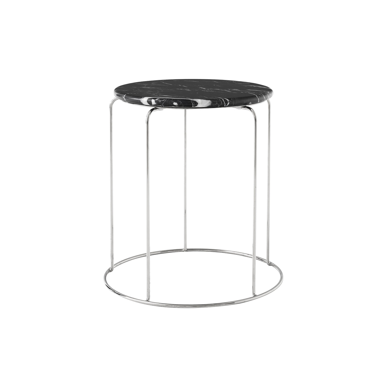Wire Stool VP11: Marble + Nero Marquina