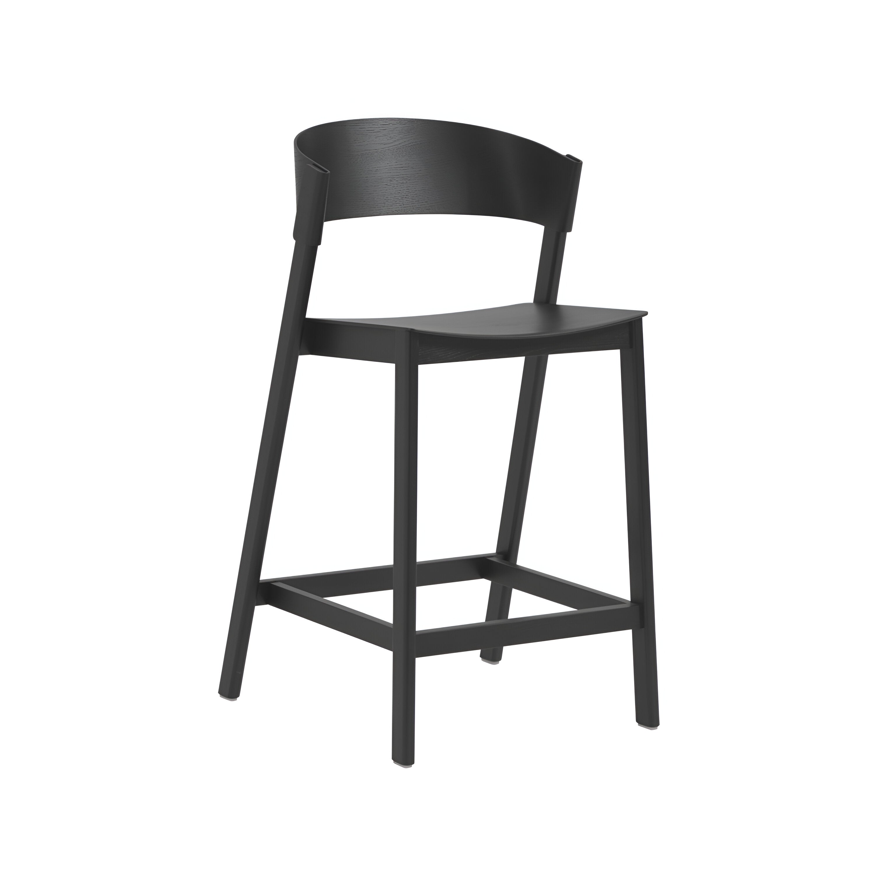 Cover Bar + Counter Stool: Counter + Black + With Footrest