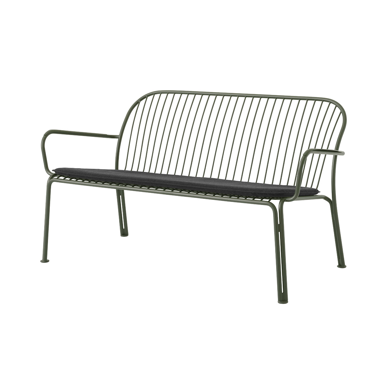 Thorvald SC110 Outdoor Lounge Sofa with Seatpad: Bronze Green + Heritage Char