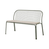 Thorvald SC111 Outdoor Dining Bench with Seatpad: Bronze Green + With Heritage Papyrus