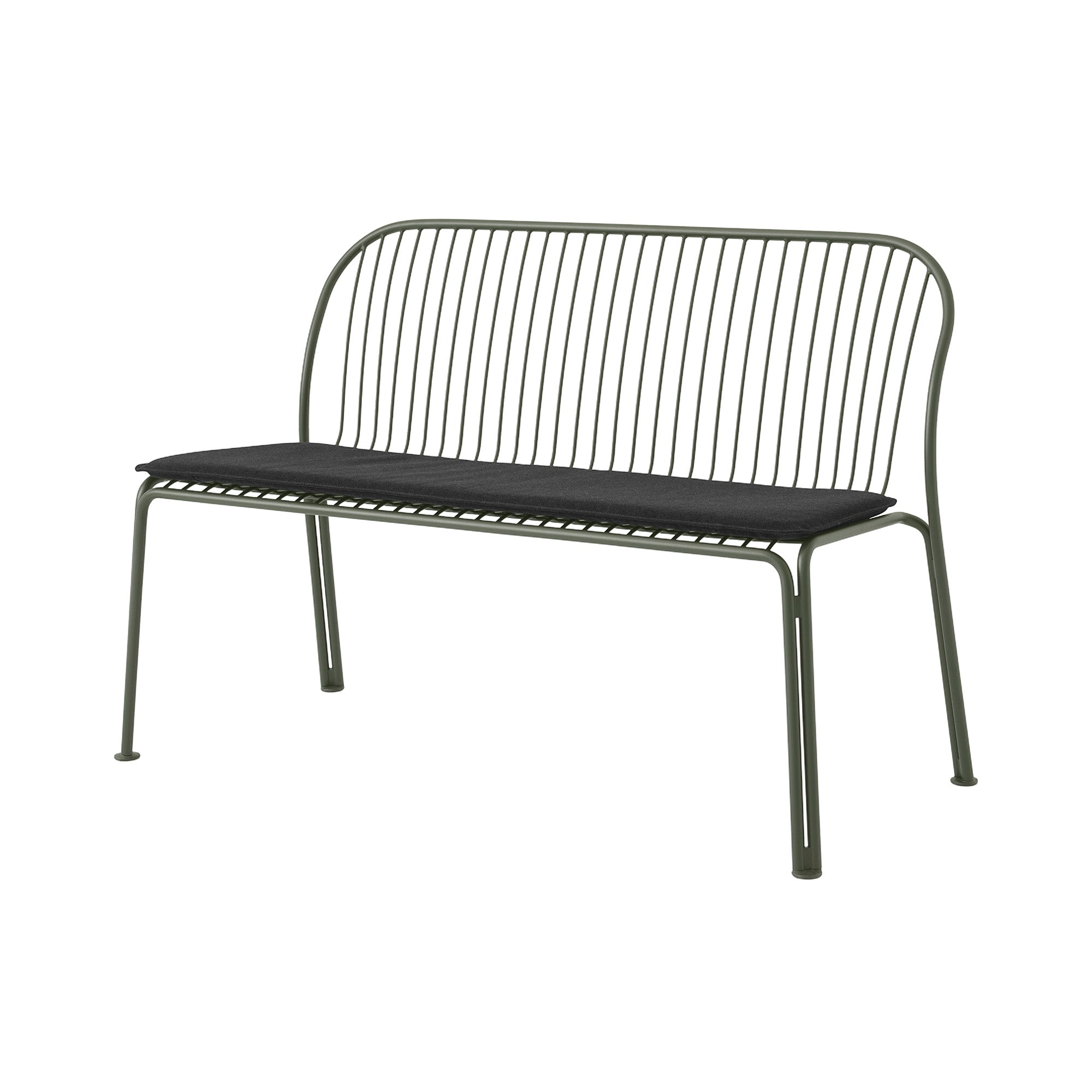 Thorvald SC111 Outdoor Dining Bench with Seatpad: Bronze Green + With Heritage Char