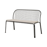 Thorvald SC111 Outdoor Dining Bench with Seatpad: Warm Black + With Heritage Papyrus