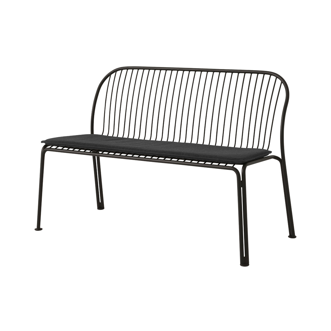 Thorvald SC111 Outdoor Dining Bench with Seatpad: Warm Black + With Heritage Char