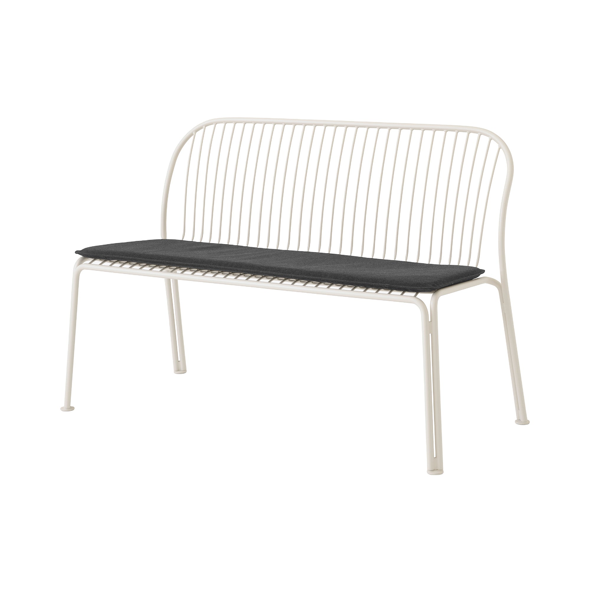 Thorvald SC111 Outdoor Dining Bench with Seatpad: Ivory + With Heritage Char