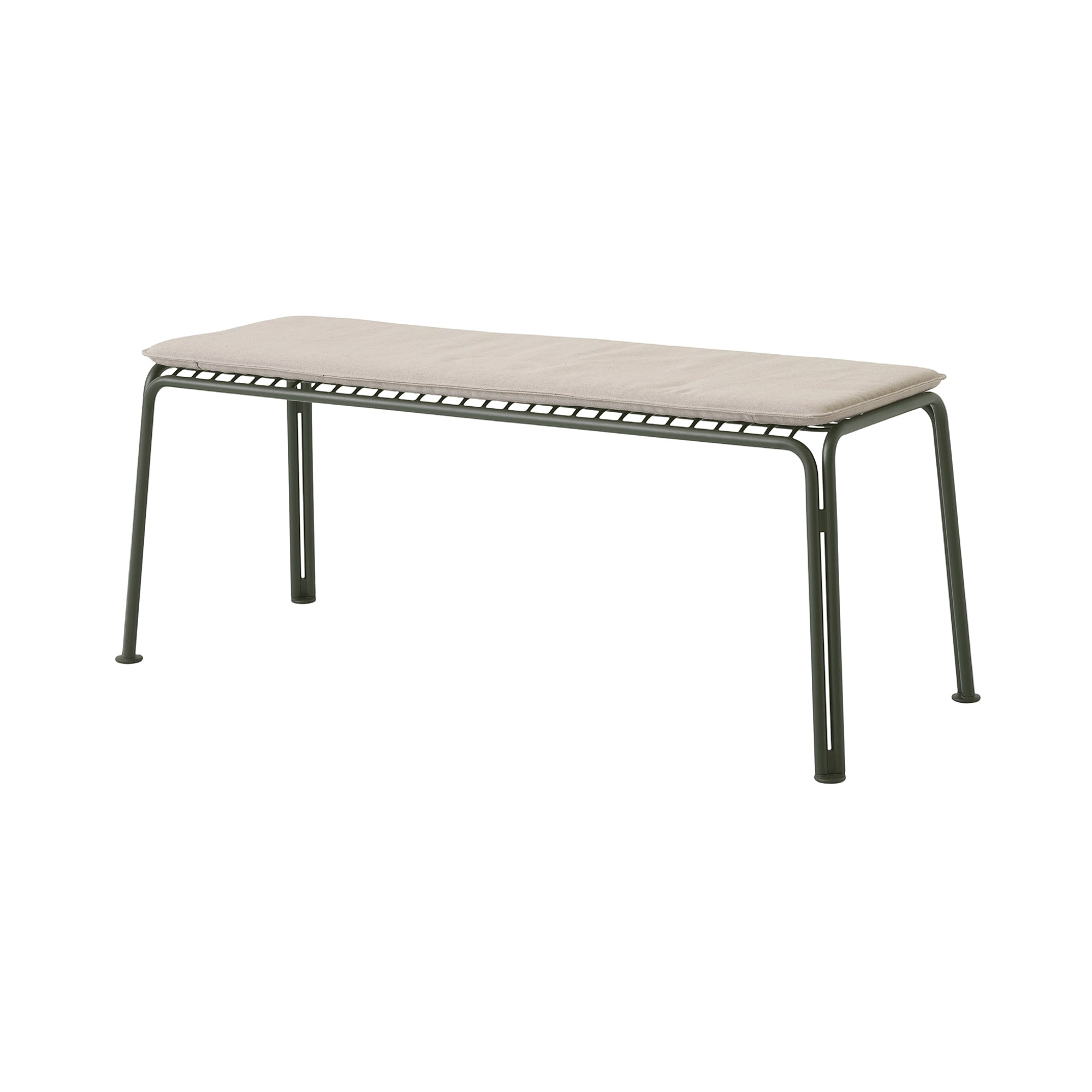 Thorvald SC112 Outdoor Bench with Seatpad: Bronze Green + Heritage Papyrus