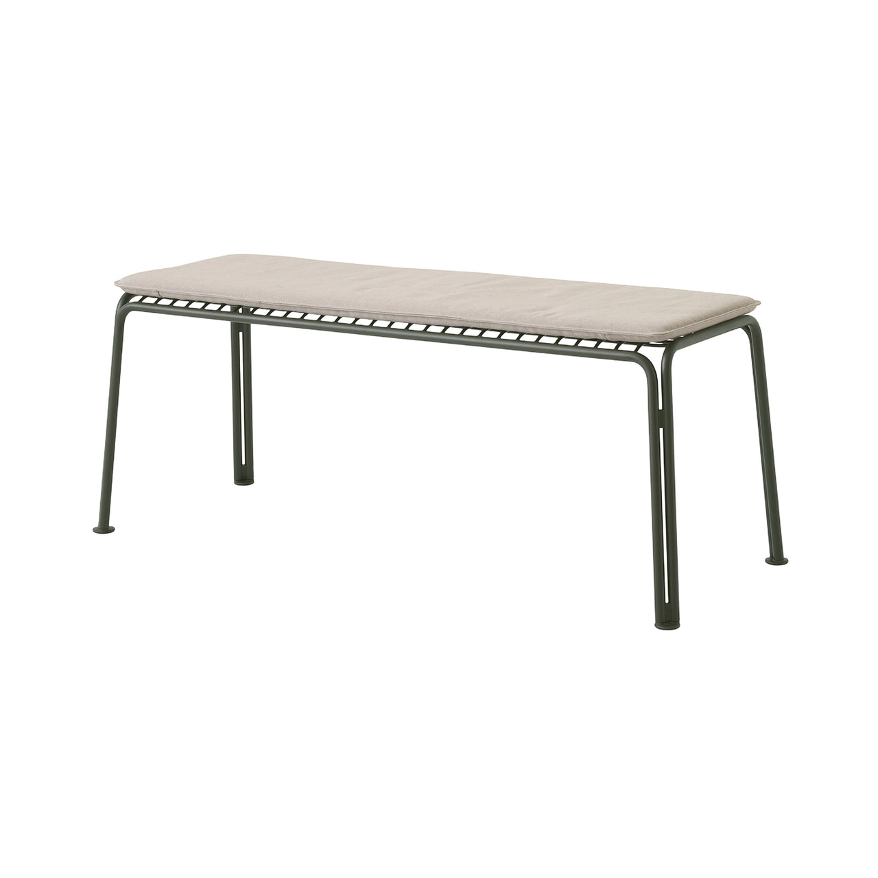 Thorvald SC112 Outdoor Bench with Seatpad: Bronze Green + Heritage Papyrus