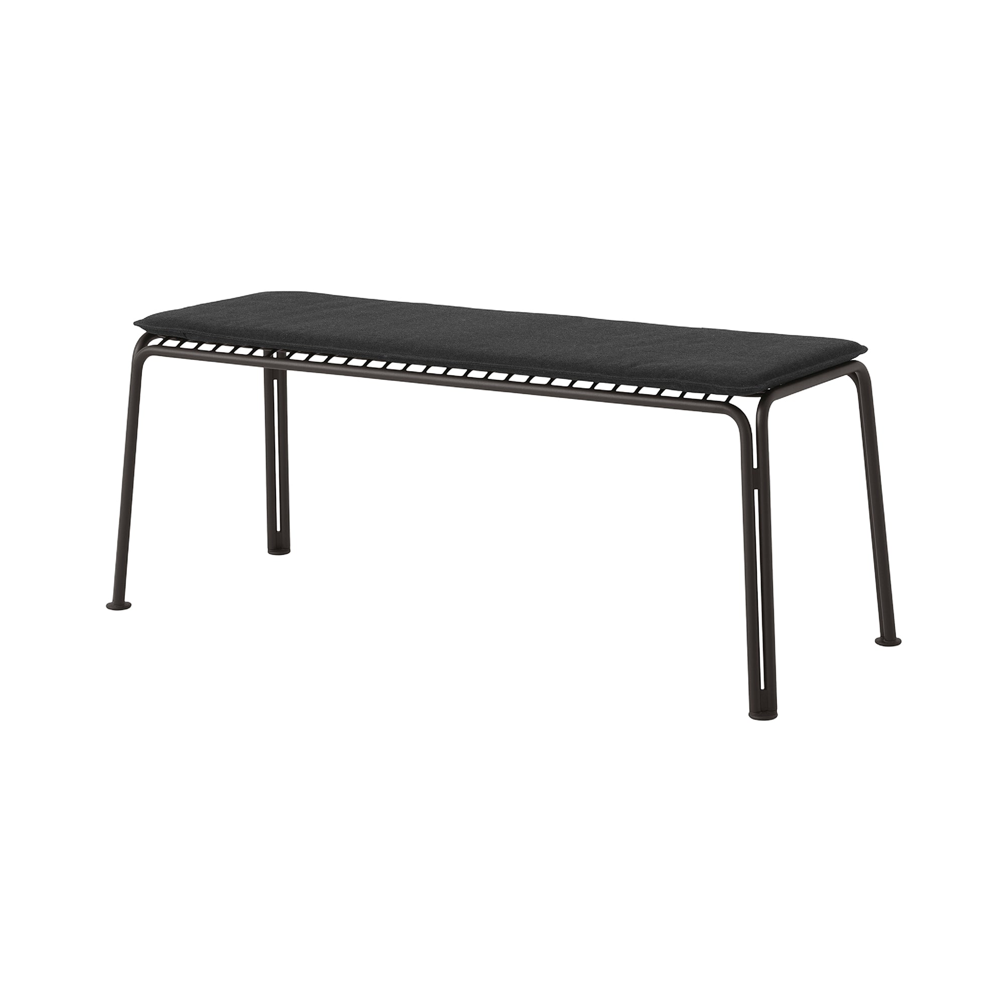 Thorvald SC112 Outdoor Bench with Seatpad: Warm Black + Heritage Char