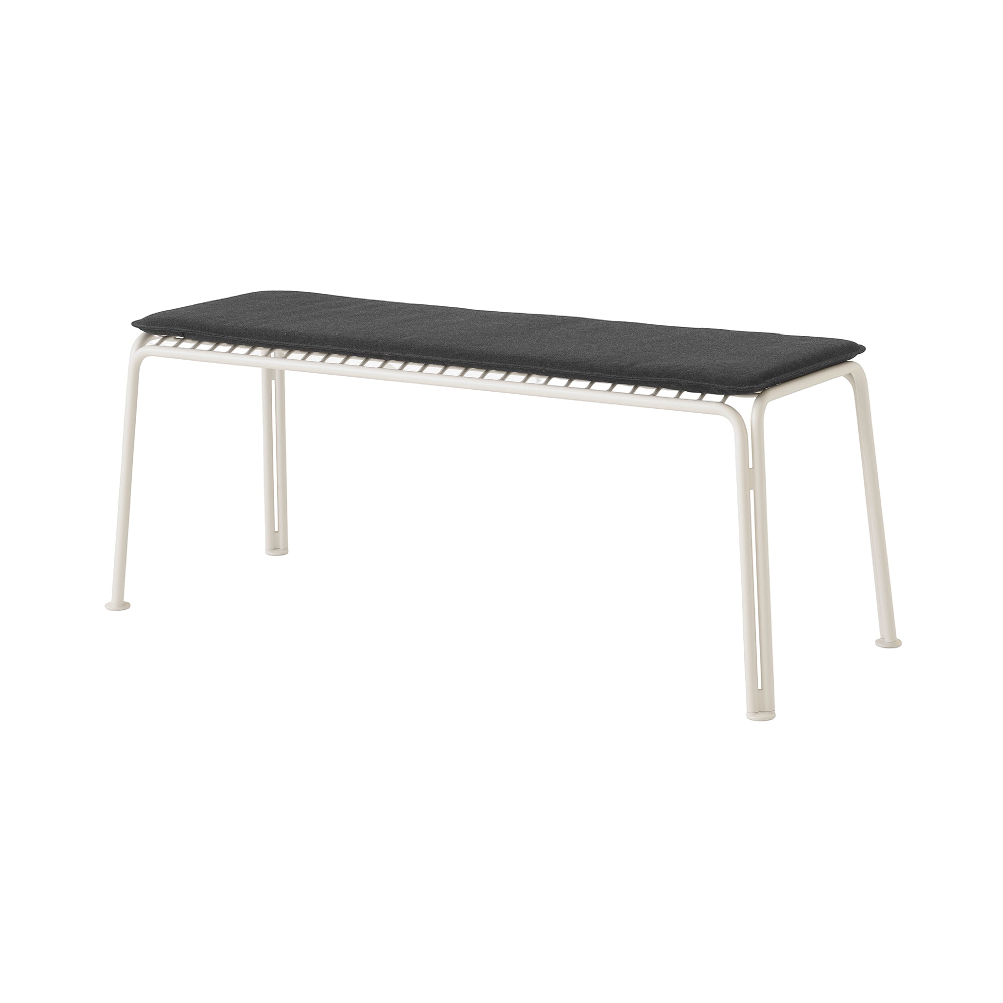 Thorvald SC112 Outdoor Bench with Seatpad: Ivory + Heritage Char
