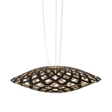 Flax Pendant Light: Large + Black + Bamboo + White