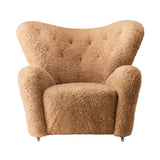 The Tired Man Lounge Chair: Without Footstool + Dark Stained Oak + Sheepskin Honey