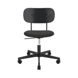 Co Task Chair with Castors: Seat Upholstered + Black Aluminum + Black Oak + Textile Category 2
