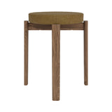 Passage Stool: Upholstered + Walnut + Boucle 06