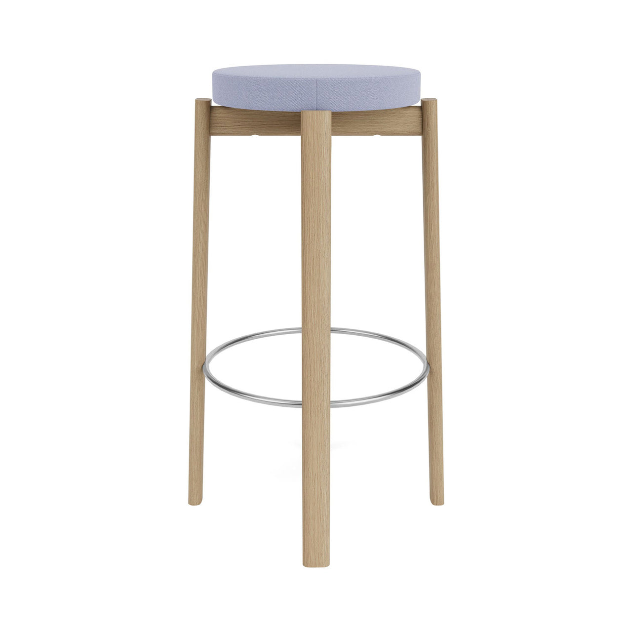 Passage Bar + Counter Stool: Upholstered + Natural Oak + Steel