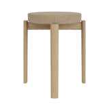 Passage Stool: Upholstered + Natural Oak + Boucle 02