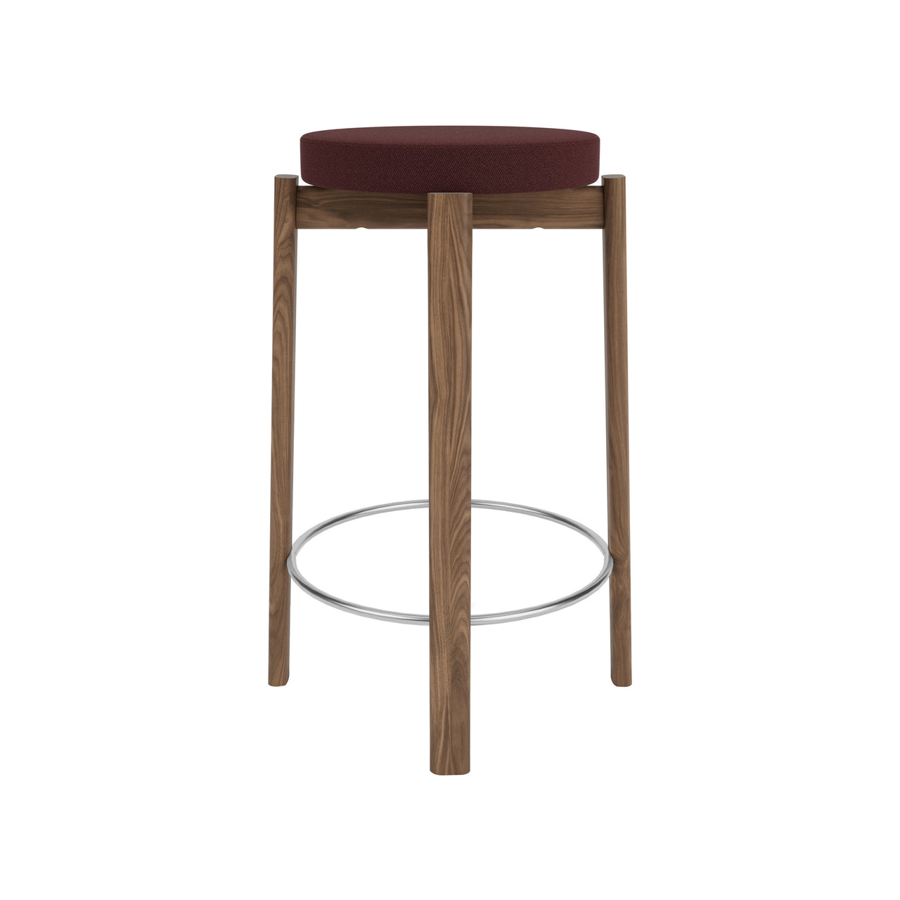 Passage Bar + Counter Stool: Upholstered + Counter + Walnut + Steel + Vidar 4 0693