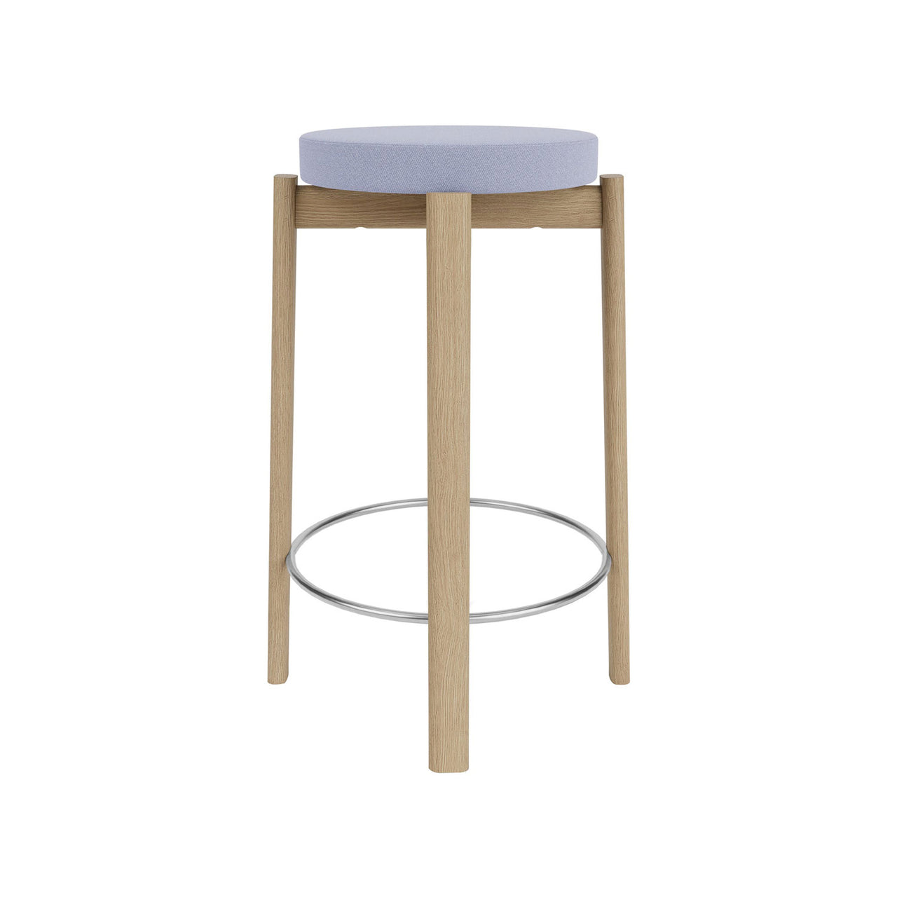 Passage Bar + Counter Stool: Upholstered + Natural Oak + Steel