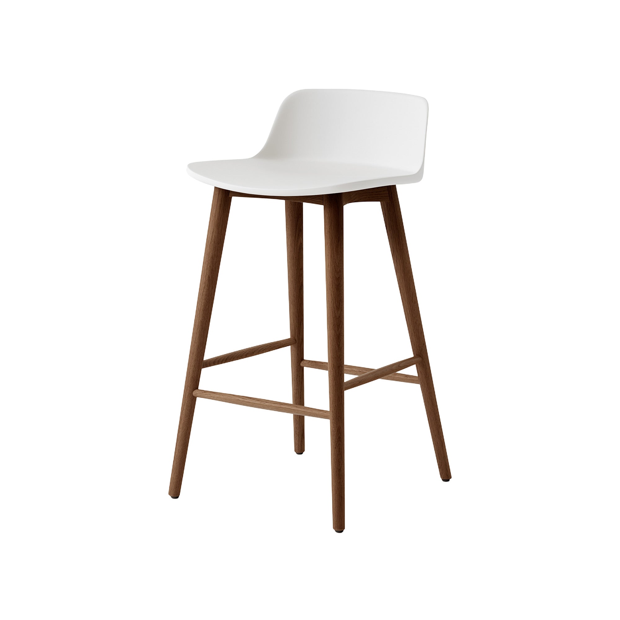 Rely Bar + Counter Lowback Chair: HW123 + HW118 + Counter (HW118) + White + Walnut