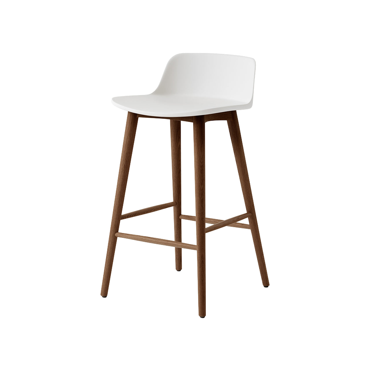 Rely Bar + Counter Lowback Chair: HW123 + HW118 + Counter (HW118) + White + Walnut