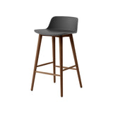 Rely Bar + Counter Lowback Chair: HW123 + HW118 + Counter (HW118) + Stone Grey + Walnut