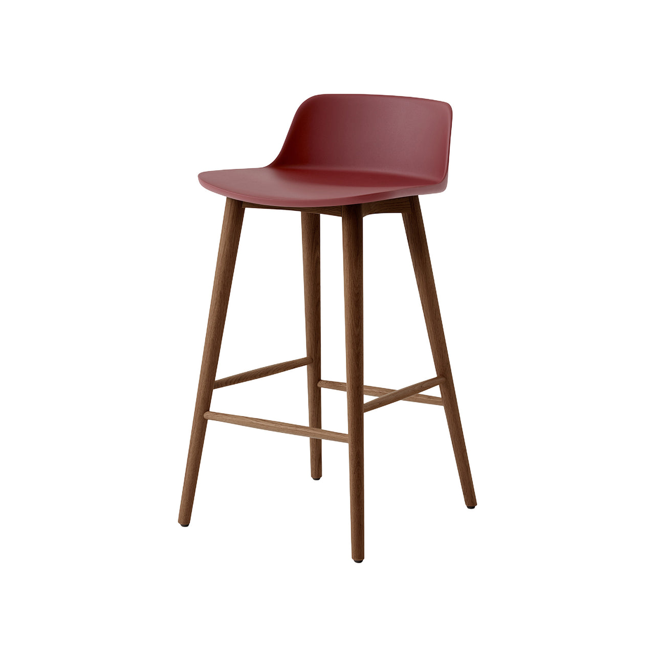 Rely Bar + Counter Lowback Chair: HW123 + HW118 + Counter (HW118) + Red Brown + Walnut