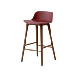 Rely Bar + Counter Lowback Chair: HW123 + HW118 + Counter (HW118) + Red Brown + Walnut