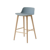 Rely Bar + Counter Lowback Chair: HW123 + HW118 + Counter (HW118) + Light Blue + Oak