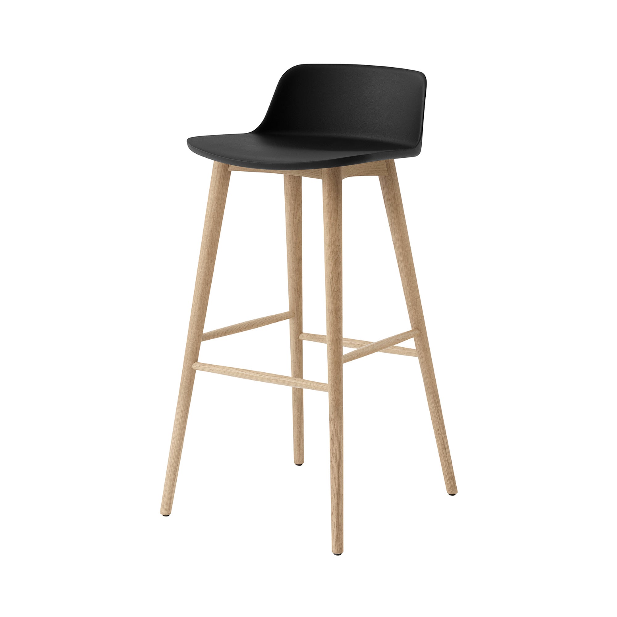 Rely Bar + Counter Lowback Chair: HW123 + HW118 + Bar (HW123) + Black + Oak