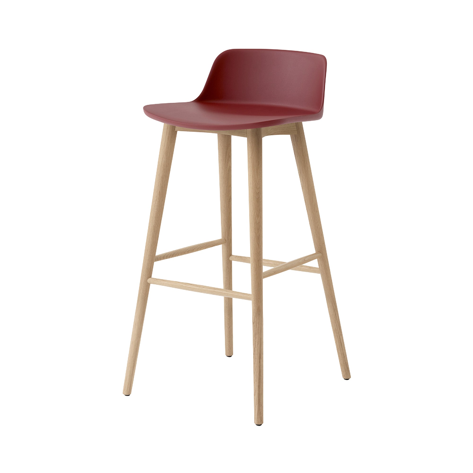 Rely Bar + Counter Lowback Chair: HW123 + HW118 + Bar (HW123) + Red Brown + Oak