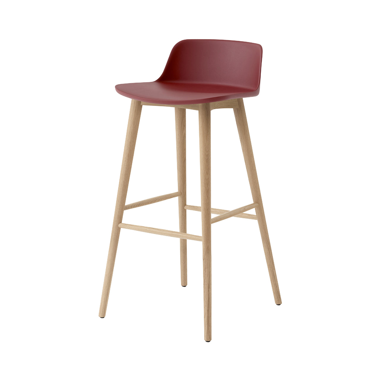Rely Bar + Counter Lowback Chair: HW123 + HW118 + Bar (HW123) + Red Brown + Oak
