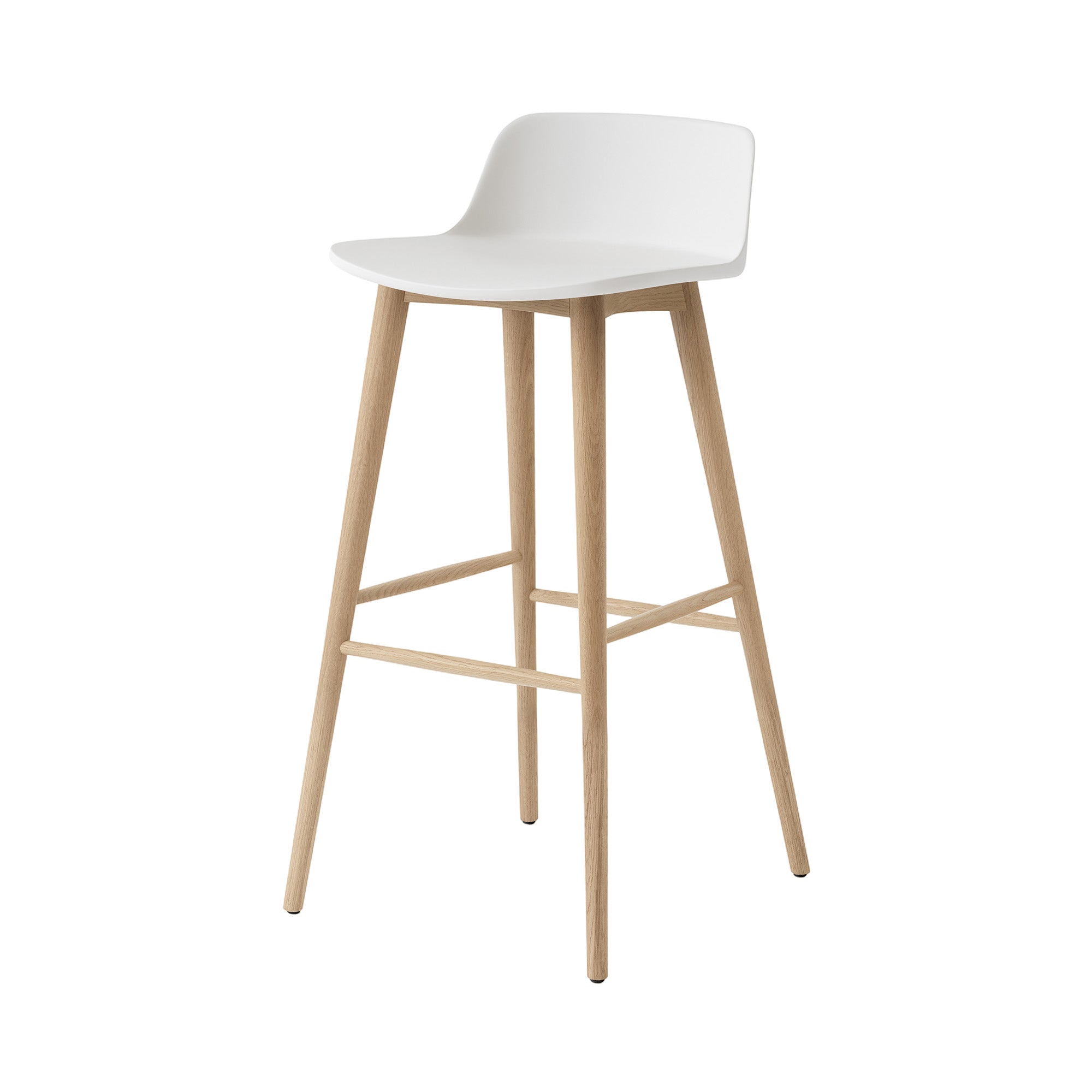 Rely Bar + Counter Lowback Chair: HW123 + HW118 + Bar (HW123) + White + Oak