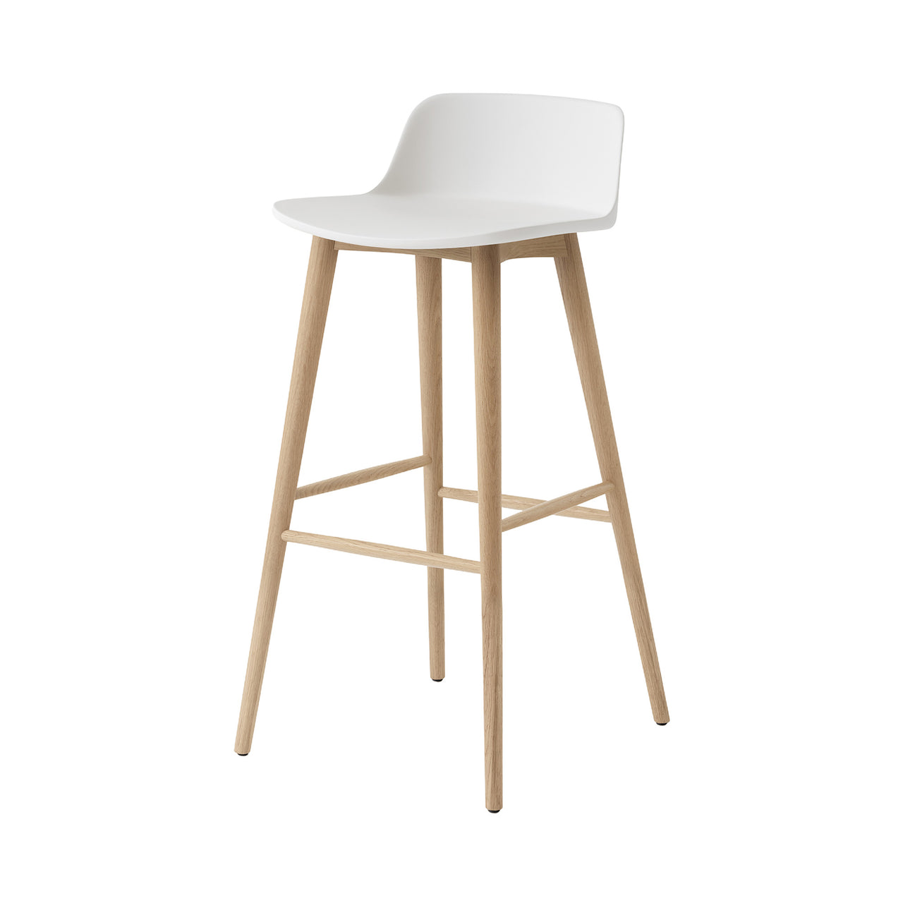 Rely Bar + Counter Lowback Chair: HW123 + HW118 + Bar (HW123) + White + Oak