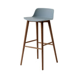 Rely Bar + Counter Lowback Chair: HW123 + HW118 + Bar (HW123) + Light Blue + Walnut