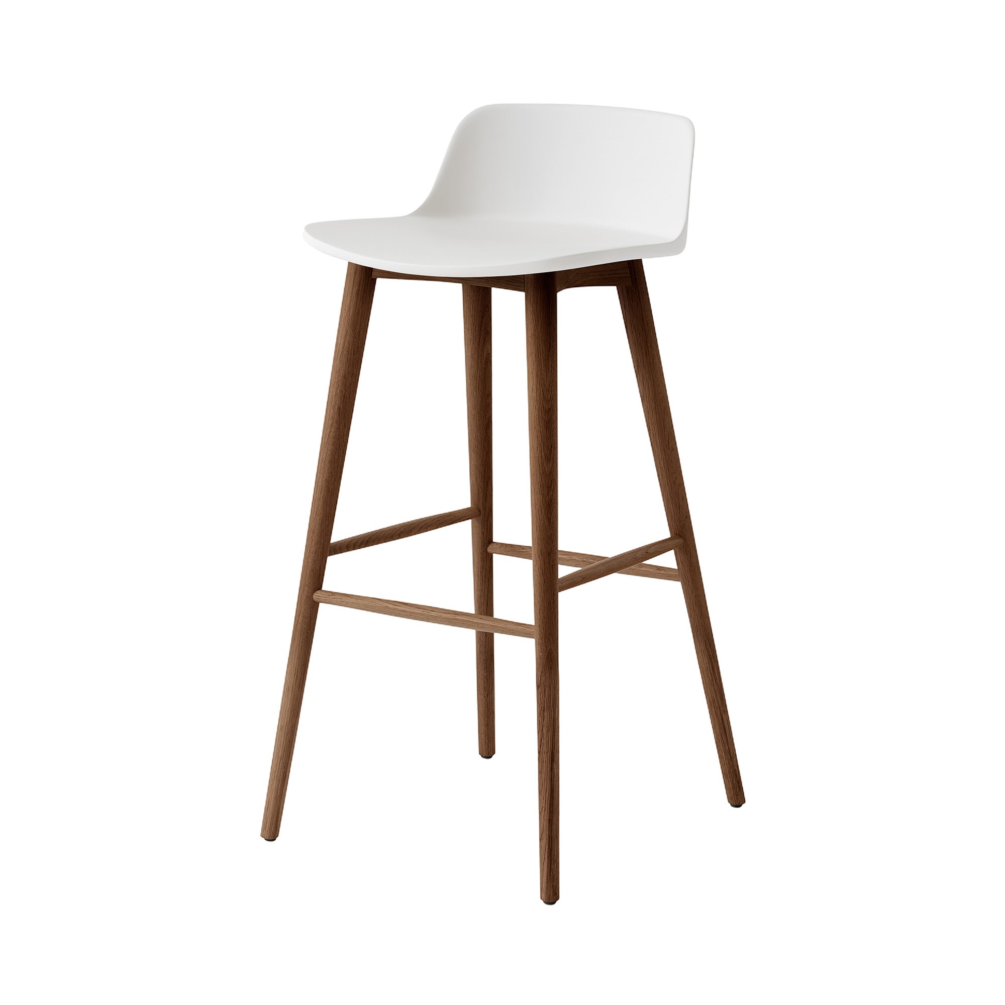 Rely Bar + Counter Lowback Chair: HW123 + HW118 + Bar (HW123) + White + Walnut