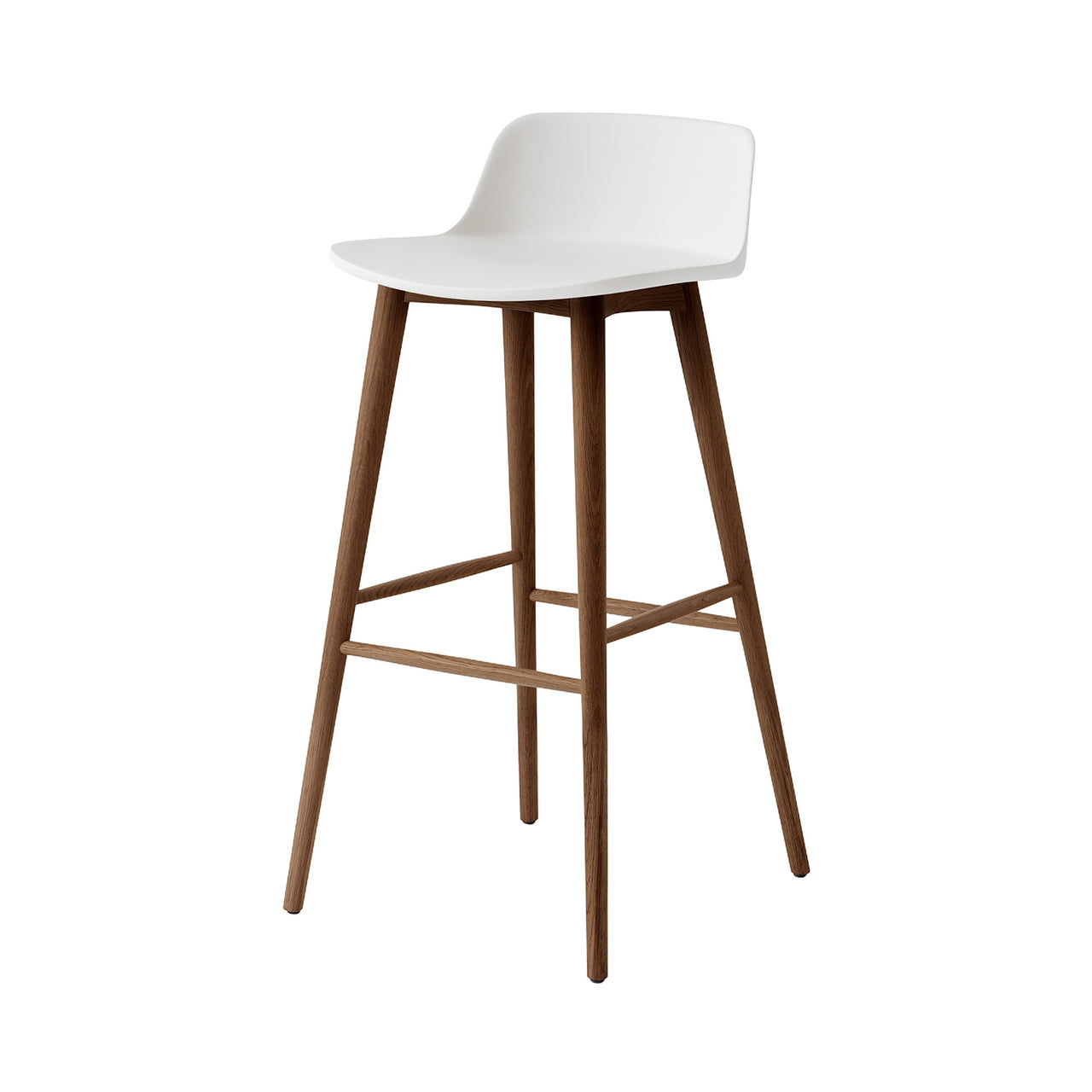 Rely Bar + Counter Lowback Chair: HW123 + HW118 + Bar (HW123) + White + Walnut