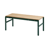 Reform Bench: Aluminum + Teak + Hunter Green