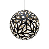 Floral Pendant Light: XX Large + Black + Bamboo + White