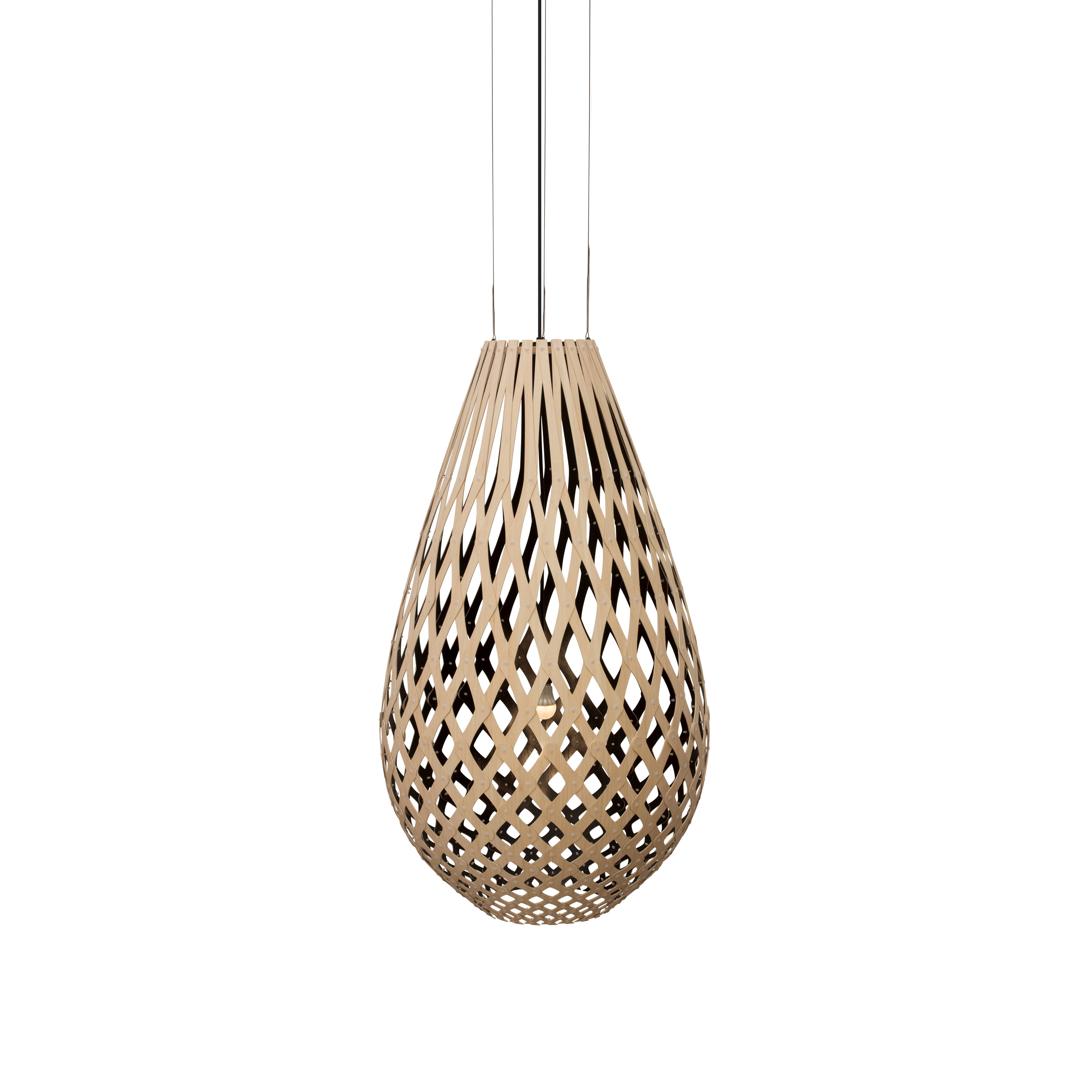 Koura Pendant Light: Extra Large + Bamboo + Black + Black