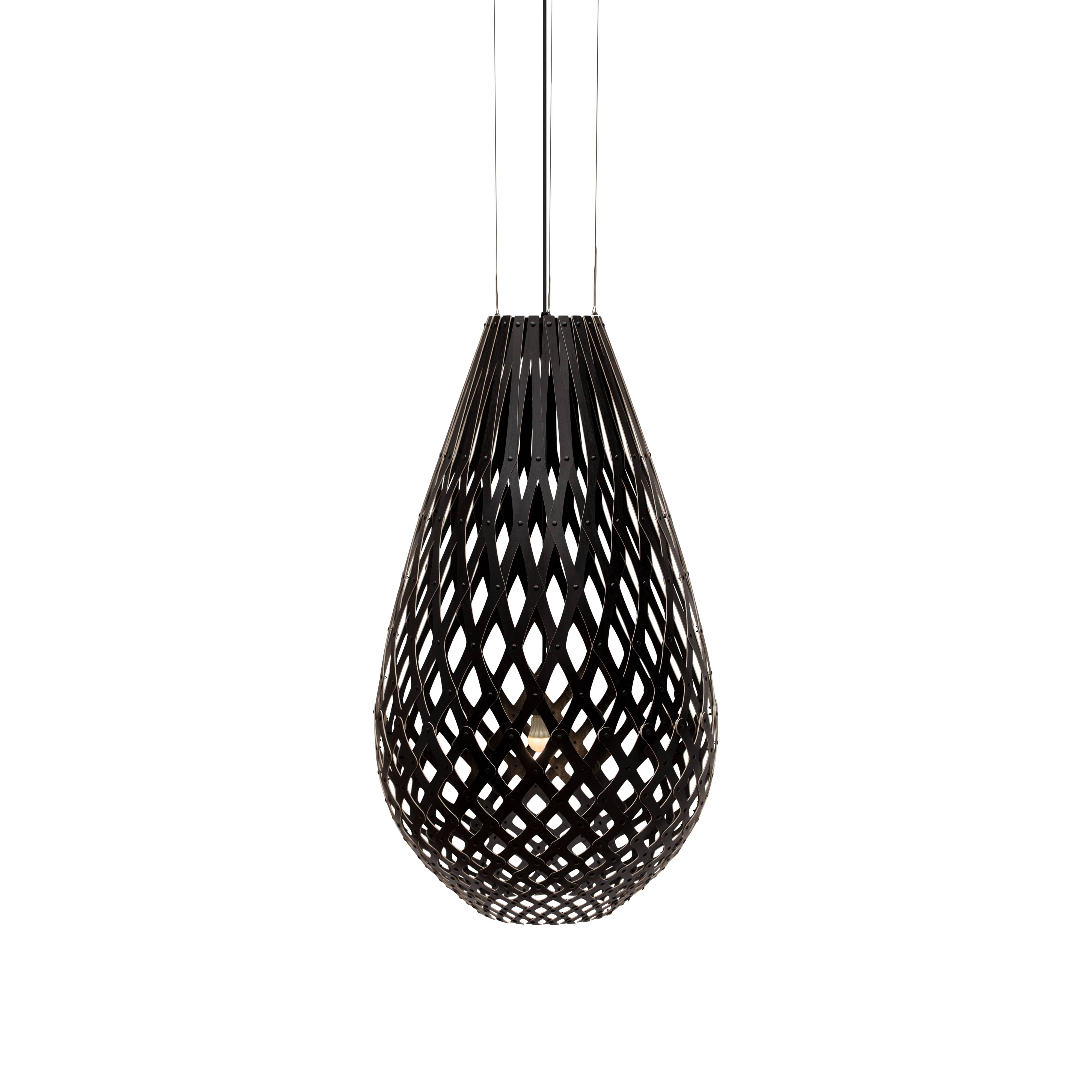 Kōura Pendant Light: Large + Black + Black