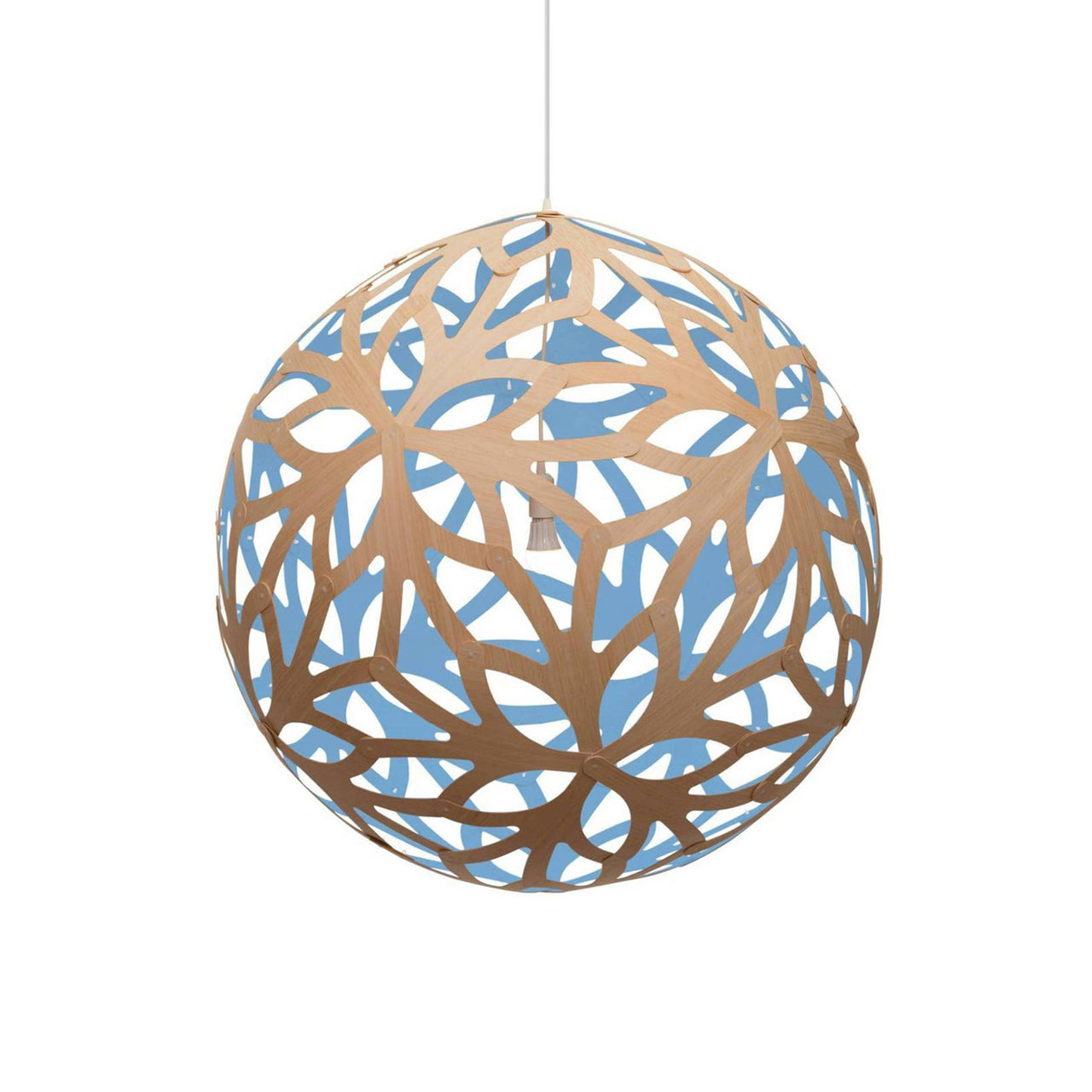 Floral Pendant Light: XX Large + Bamboo + Blue + White