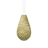 Kōura Pendant Light: Large + Bamboo + Lime + White