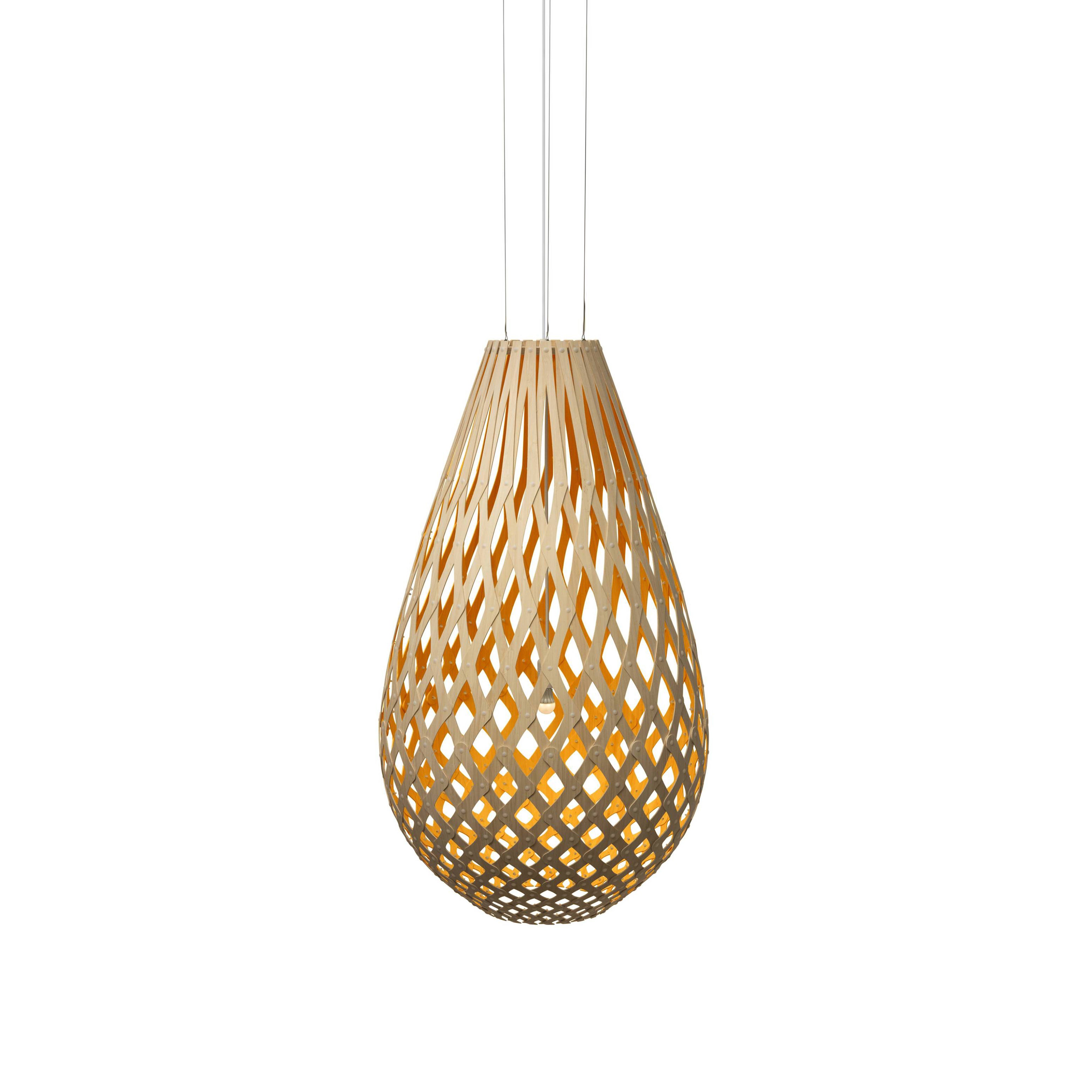 Koura Pendant Light: Extra Large + Bamboo + Orange