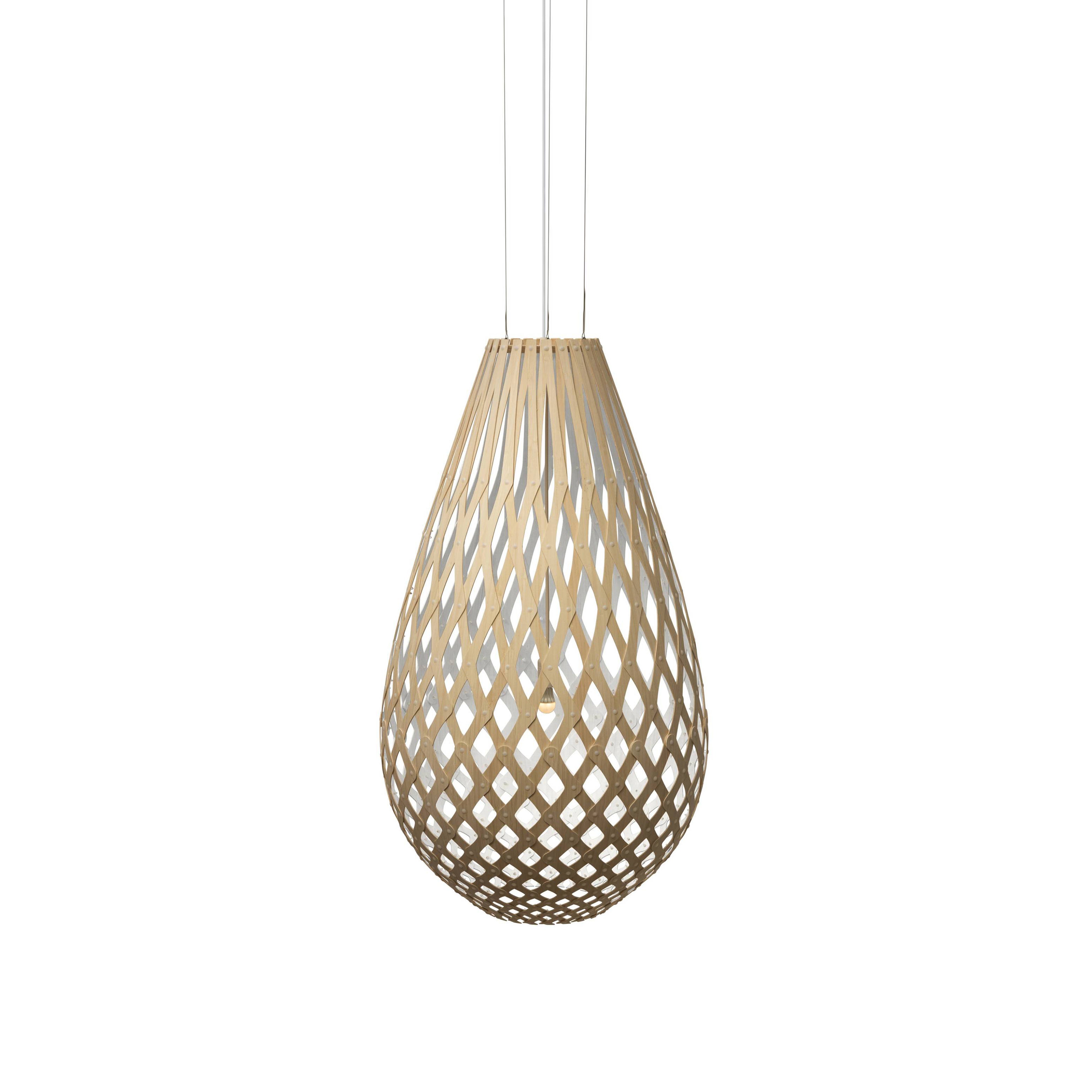 Koura Pendant Light: Extra Large + Bamboo + White + White