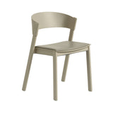 Cover Side Chair: Upholstered + Dark Beige + Refine Leather Stone