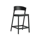 Cover Bar + Counter Stool: Upholstered + Counter + Black + Refine Leather Black