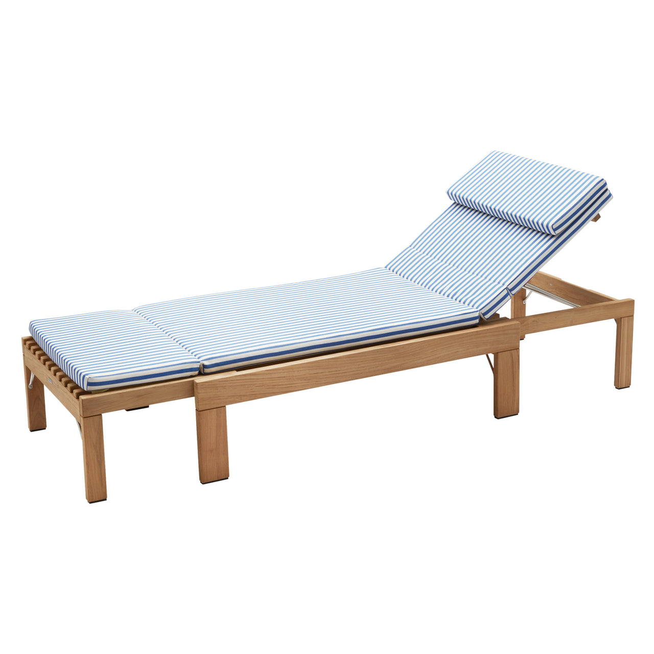 Riviera Sunbed: With Sea Blue Stripe Cushion