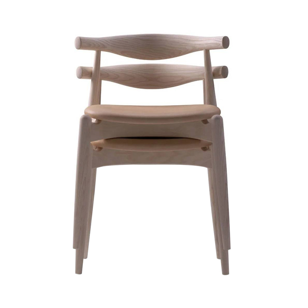 CH20 Elbow Chair: Beech + Stacking + Oiled Beech