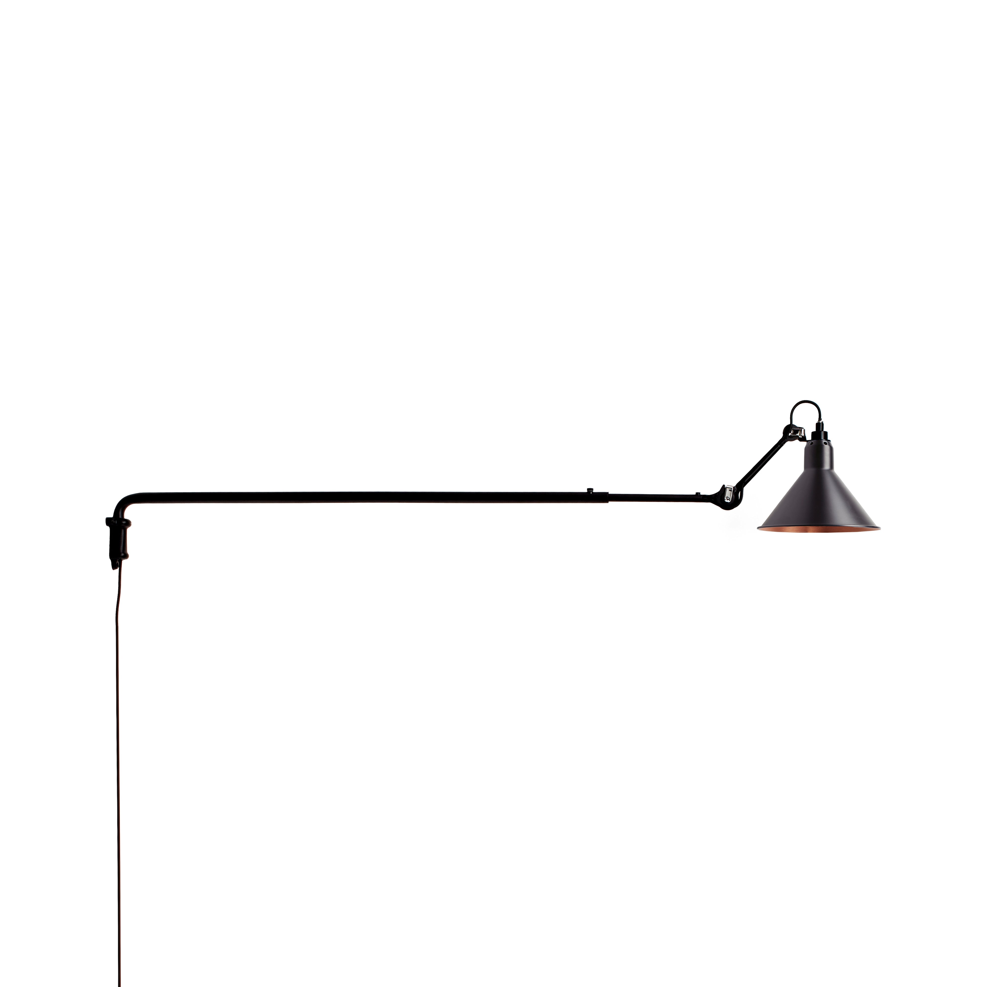 Lampe Gras N°213 Wall Lamp: Black + Copper + Conic